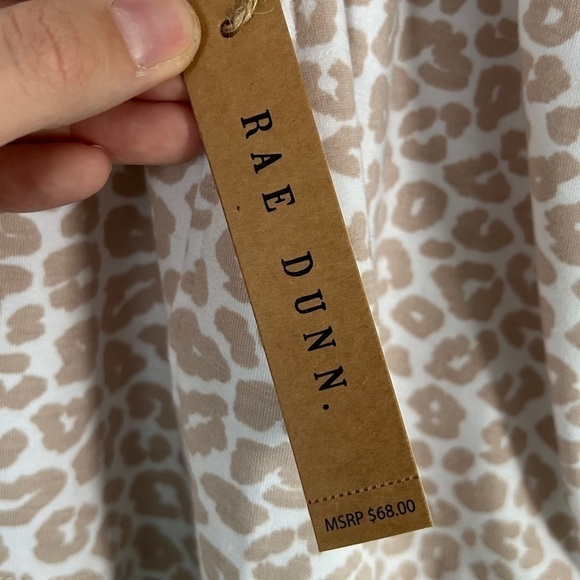 NWT Rae Dunn Animal Print Cream White Crew Neck Sweatshirt Football Mom 1X - Picture 4 of 7